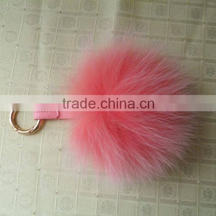 High Quality Genuine Fluffy Fox fur Ball Keychain with Reasonable Price by Manufacture Direct Sale