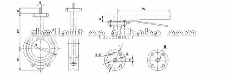 Handle Wafer Butterfly Valve, Center line butterfly valve