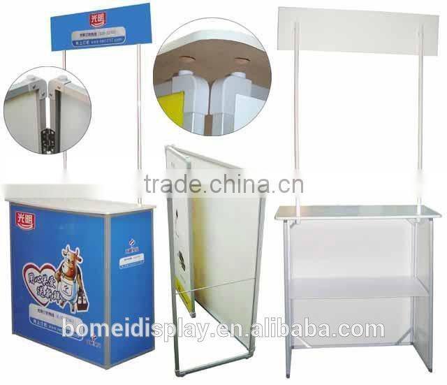 Portable plastic easy assembled screen sales desk for expo