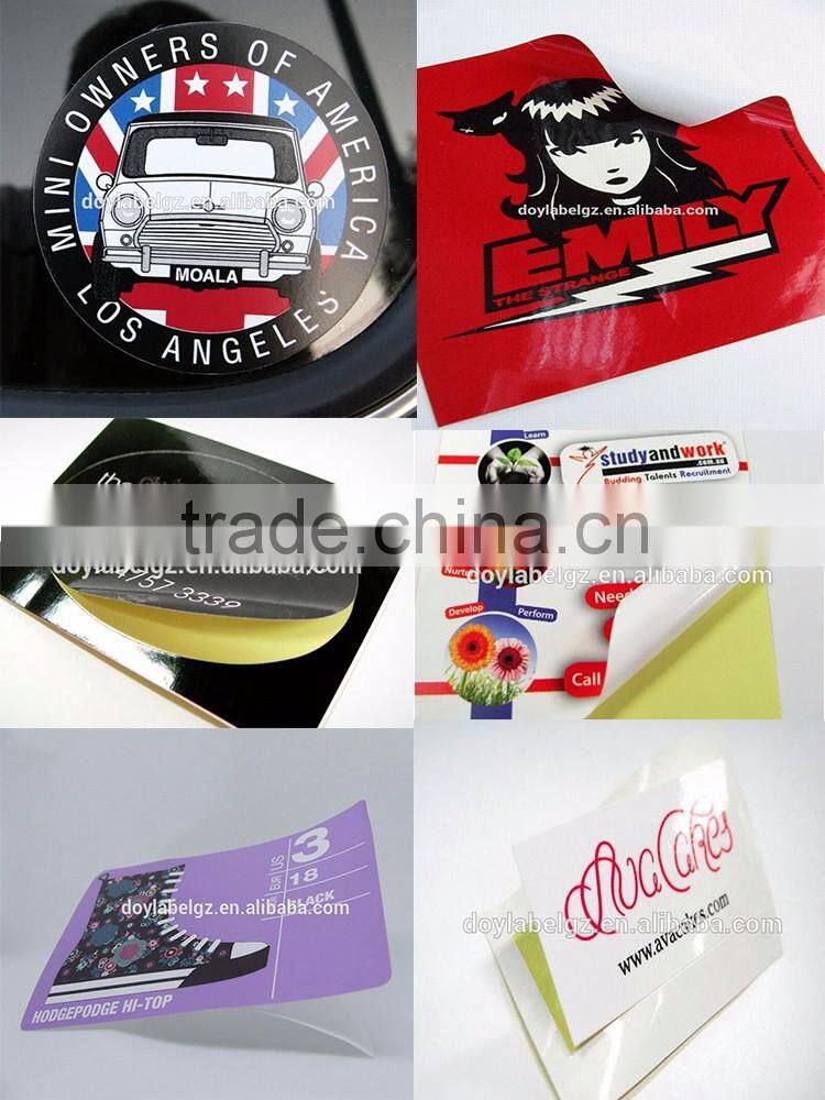 Wholesale logo printed die cut private customized printed paper adhesive stickers