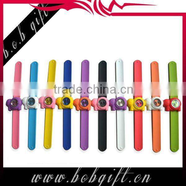 simple design tortoise silicone snap wristband watches for kids