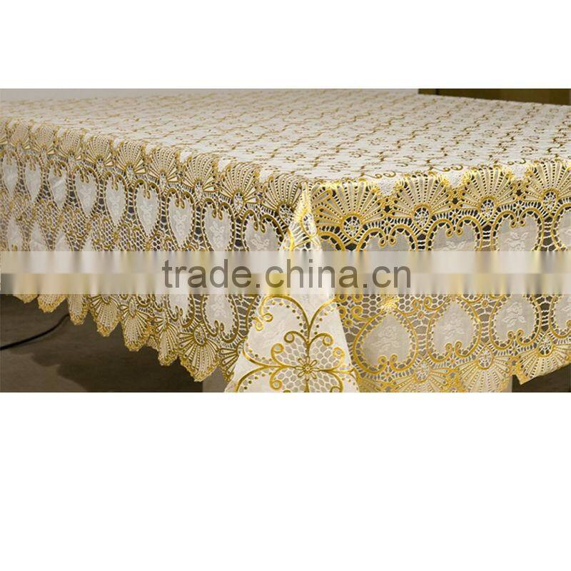 137X182CM Golden Lace Vinyl Tablecloth