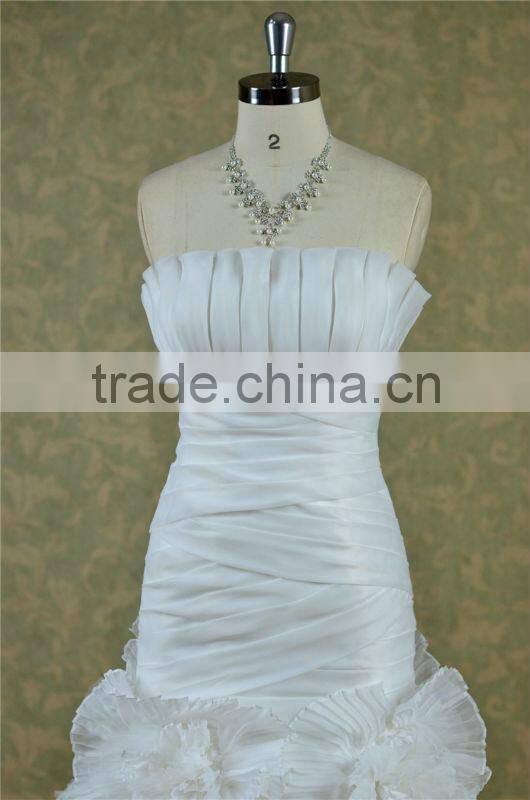 2014 New arrive layer ruffle mermaid fishtail wedding dress wholesale dress