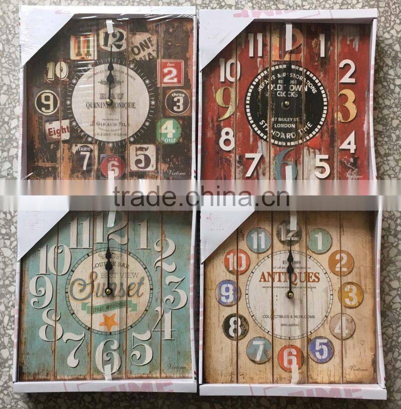 16 inch High quality and big size home decoration MDF map wall clock