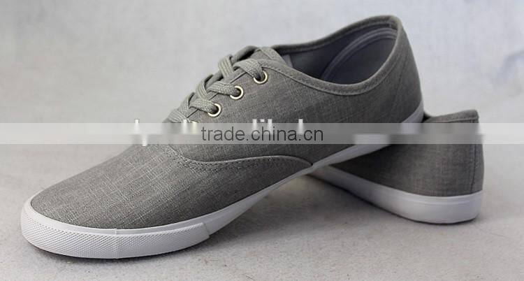 cheap price grey chambrey upper men sneakers comfort lace up style man casual canvas shoe vulcanized shoes