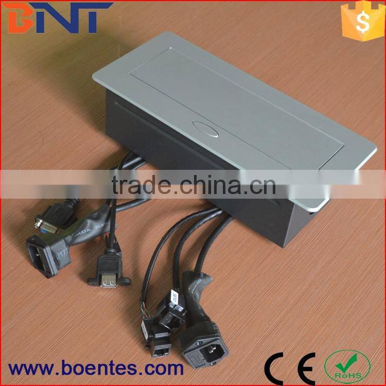 Table Desktop Pop Up Power Socket Box with Connector for Conference Power Solutions