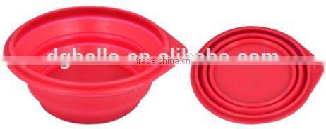 Foldable silicone pets bowls, collapsible silicone bowls, silicone collapsible bowl for dogs