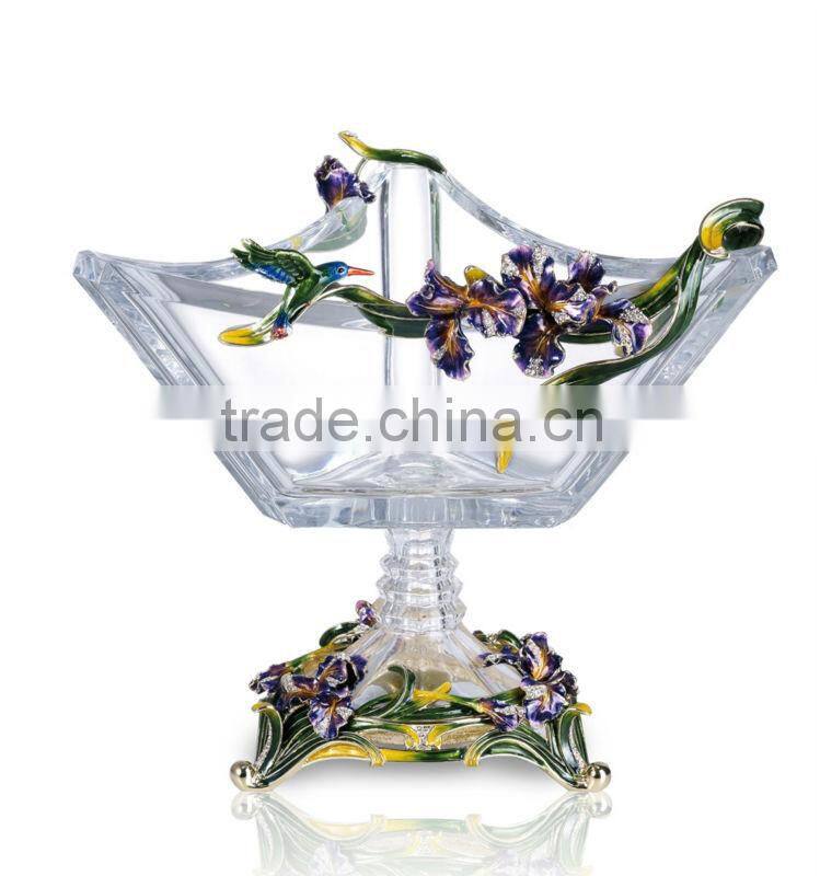 RORO Felicity iris enamel crystal glass fruit holder