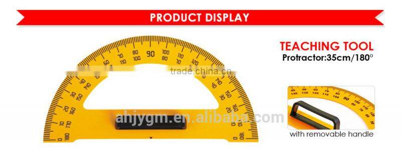35cm 180 degree with Handle Plastic Teaching Protractor/teaching ruler/plastic protractor