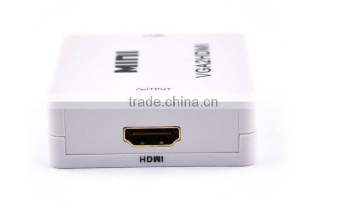 Hot sell Mini VGA TO HDMI Converter , Vga2hdmi Converter dengan with Audio 1080P 3D