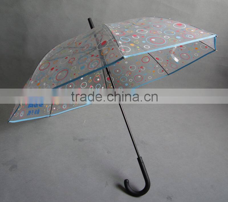 23''x8k unique design straight auto open pvc transparent umbrella