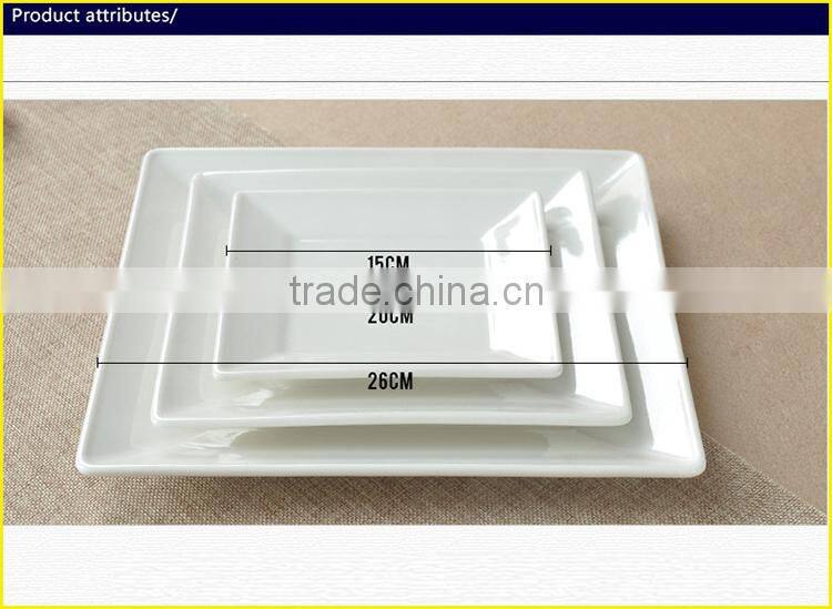 Wholesale White Square Ceramic Plate, Porcelain Cheap Dinner Plate