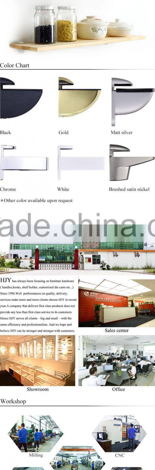 High quality small flat metal aluminum glass holding clips