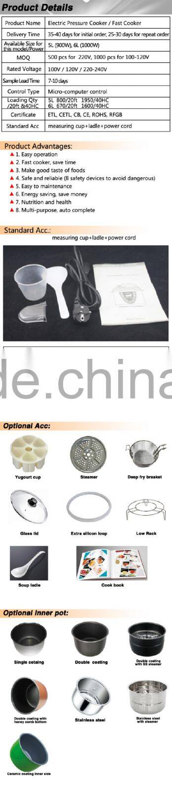 China Canton Fair stainless steel hot sale electric pressure multi cooker russian Electrical pressure cooker