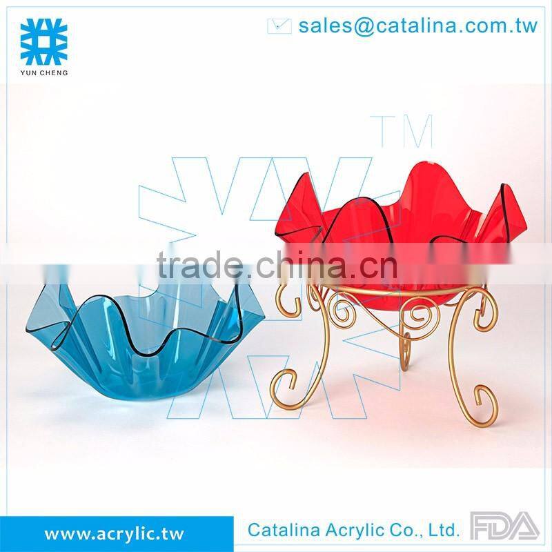 White Acrylic Serving Tray With 2pcs Small Bowl Diamond Chained Christmas & Wedding Decoration Plastic Food Tray