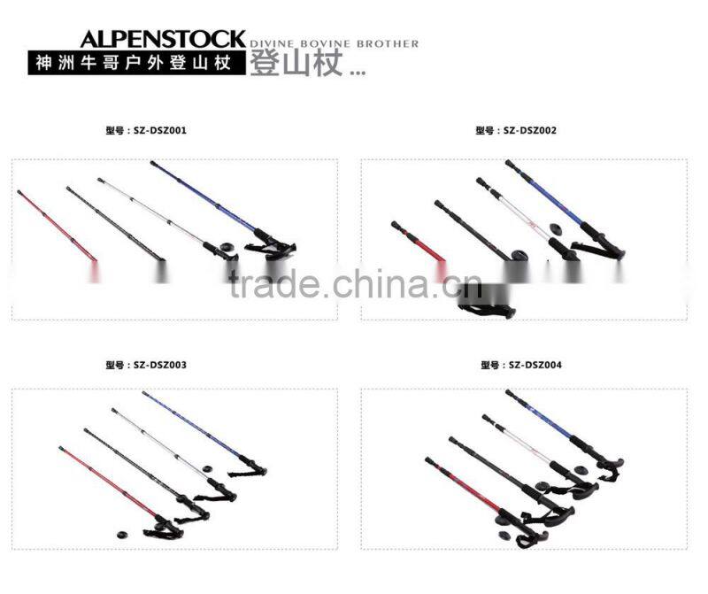 Adjustable outdoor for mountian climbing hiking stick