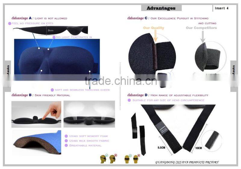 3D sexy contoured sleeping eye mask, anti-wrinkle sleep mask, sleep apnea mask, private label sleep mask EM-023