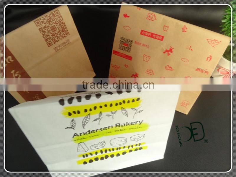 Cheap greaseproof food grade paper burger bag