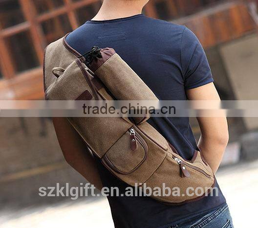 Hot selling canvas travel shoulder bag for men with low price