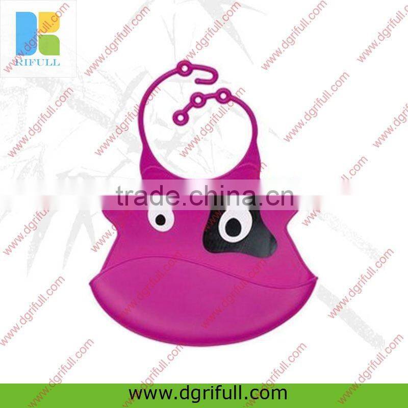 factory direct sale cartoon pattern silicone baby bib