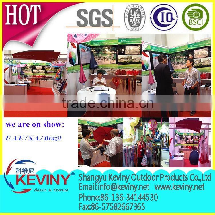 sun umbrella black coated with UV protect 3 folding umbrella made by chinese umbrella manufacturer