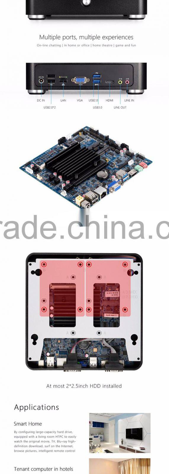 Realan H44-J1900T1 Aluminum Case ITX PC