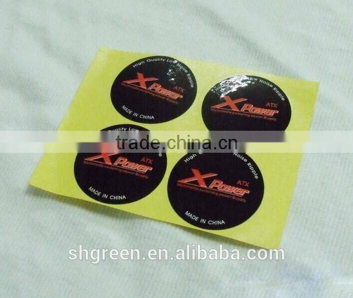 China manufacturing waterproof machine battery sticker