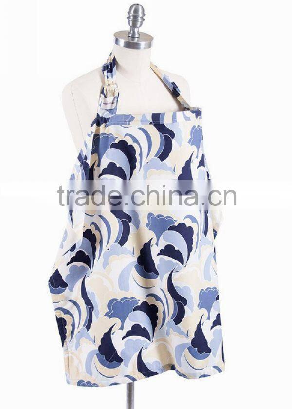 100% light cotton bluenavy pink moon flower print Breathable Nursing Breastfeeding For Cover Privacy Udder For Baby Infant Wrap