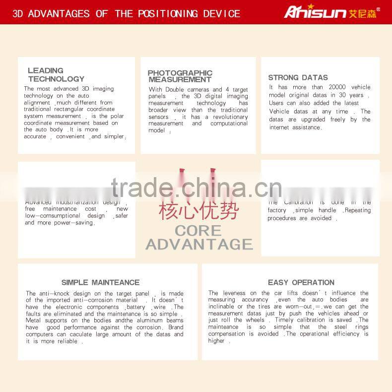 Hot sale 3D wheel aligner machine / tires wheel alignment with CE