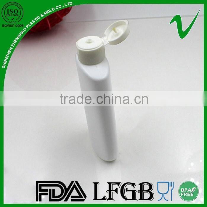 Hot sale flat shape lotion 120ml Plastic Bottles with flip top cap