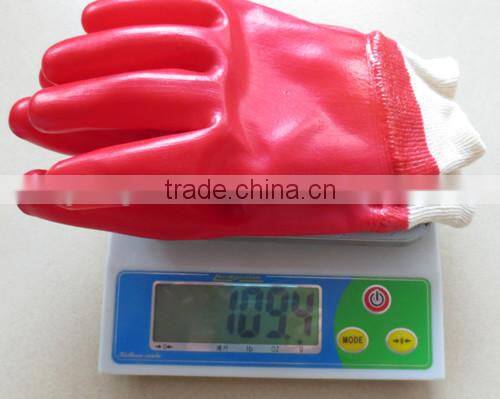 BSSAFETY red full dipped PVC gloves oil-resistant working gloves