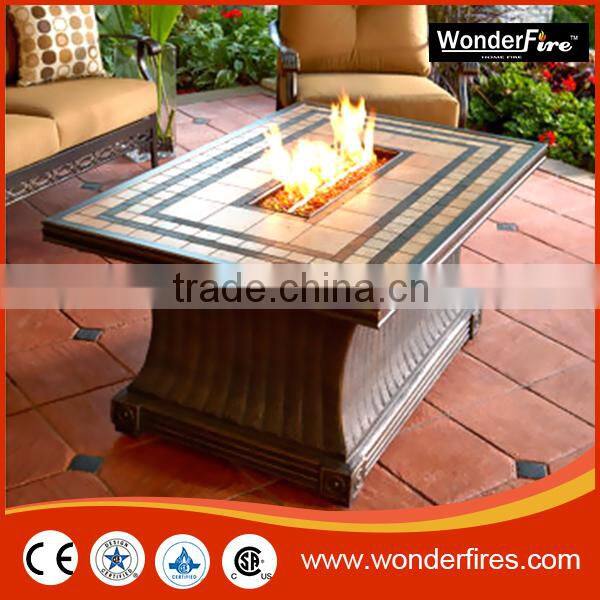 Square Magnesia Gas Fire Pit Table