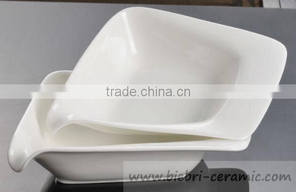 Elegant Fashion Artwork Design Decorative Pasta Noodle Dinner Service Bowls Ceramic Porcelain Fine Bone China