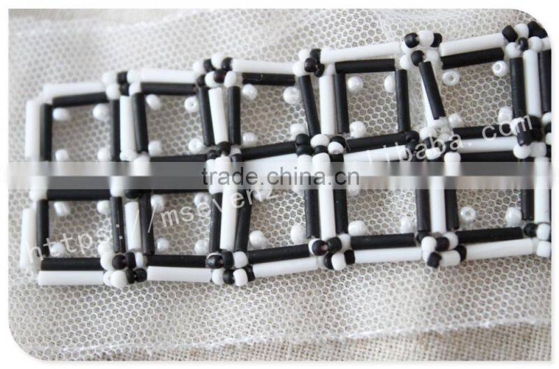 Fashional design handmade embroidery beaded neck trim for garment