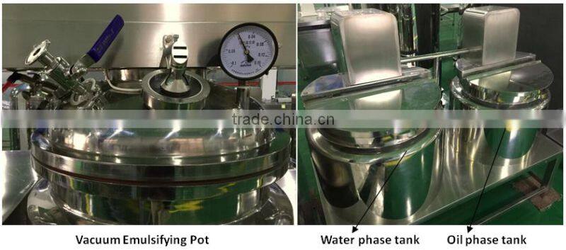 150-3000L stainless steel hydraulic lifting vacuum mixer homogenizer