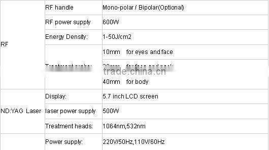 3 in 1 beauty machine of elight RF nd yag laser multi-function equipments for skin care