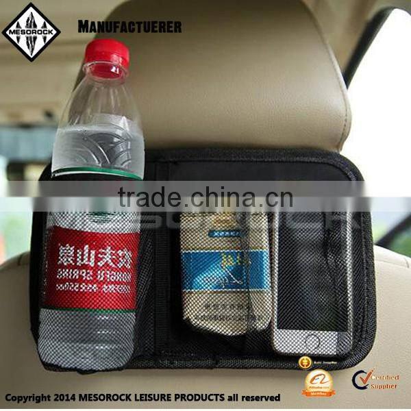 Black car seat storage organizer hanging with multi mesh pocket car hanging bag