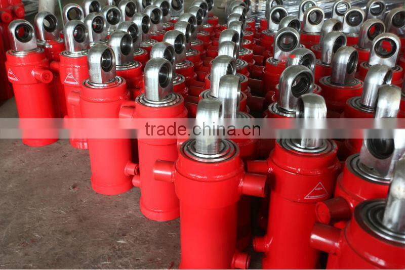 telescopic hydraulic cylinders for side-dumping truck