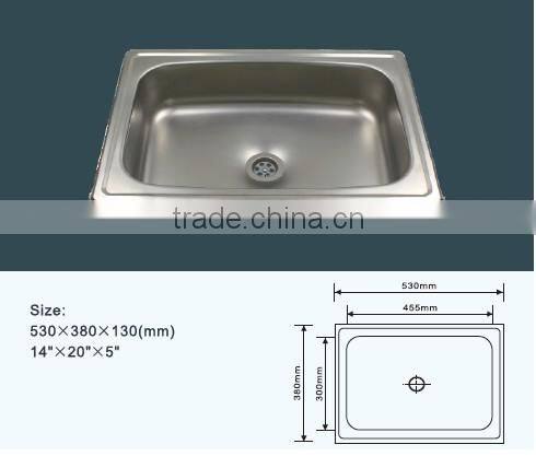53*38cm small single bowl undermount stainless steel kitchen sink