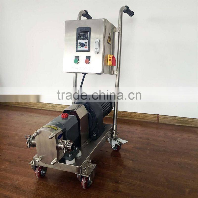 Adjustable speed stainless steel rotor lobe pump