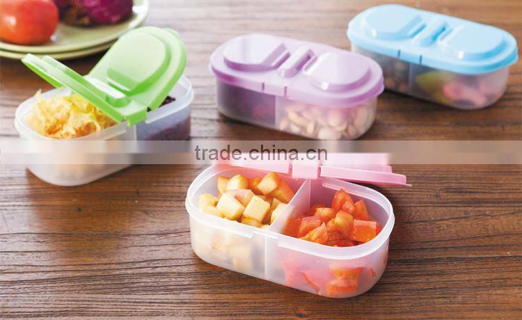 knock-down 2 cells flip cap food storage box-purple