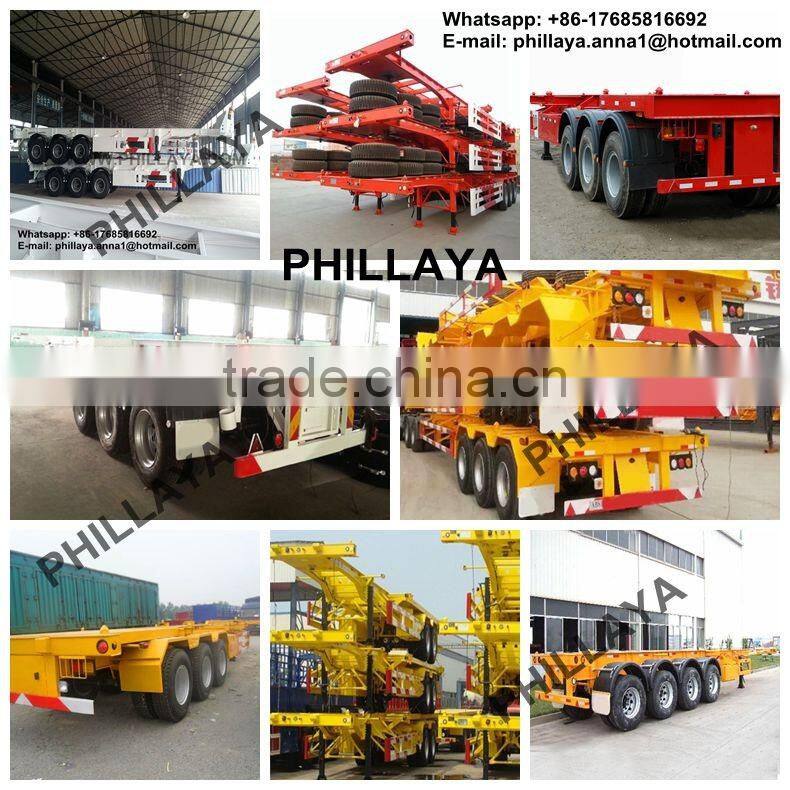 2017 40ft 3 Axle Retractable skeletal Container Semi trailers for Sale