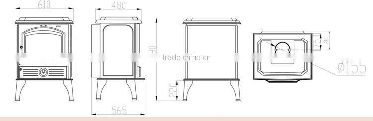 Factory Direct Selling fireplace Cast Iron Material Wood burning stove with low price