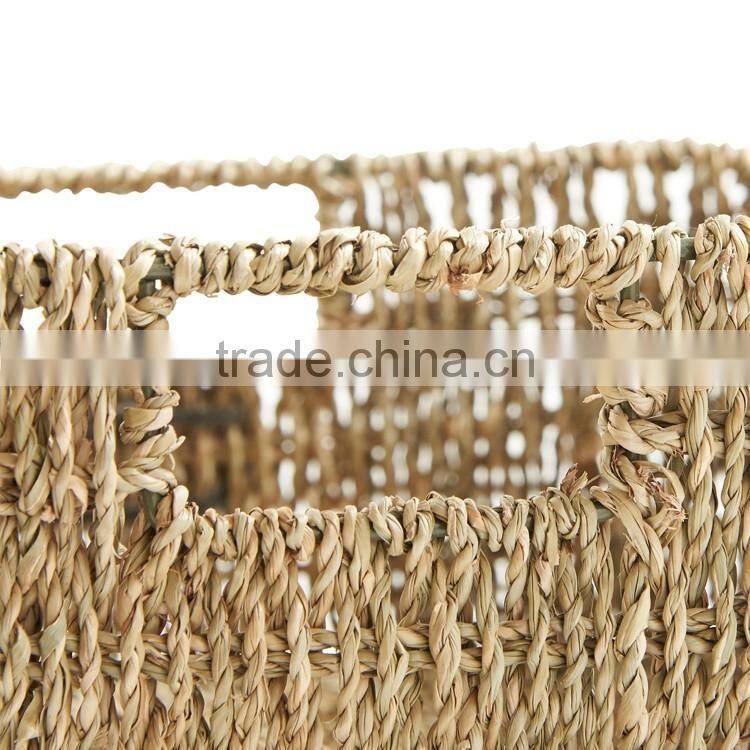 Home or hotel towel and shower gel storage tool seagrass woven bathroom basket