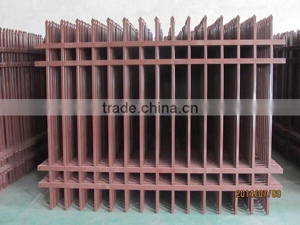 2014 hot sale powder coated square tube iron fence