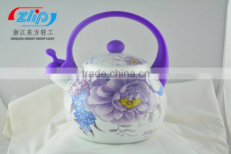 2.2L High Quality Enamel Kettle With Plastic Handle Beautiful Decor
