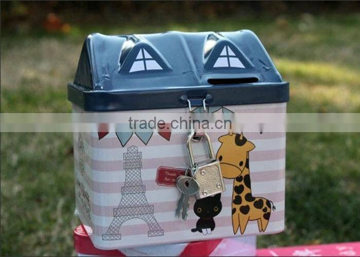 house shaped tin can