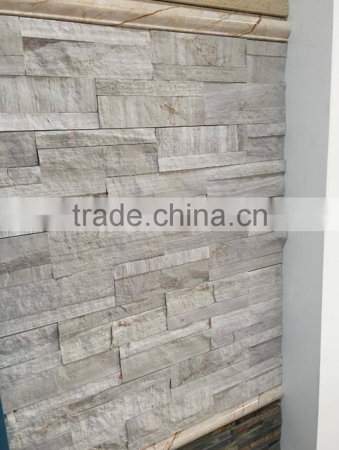 Chinese white wooden marble cutural stone