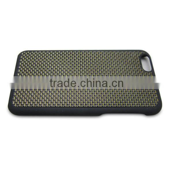Spray Oil PC Bottom + Real Gold Carbon 3K Plain Weave Fiber Mobile Phone Case For iPhone 6