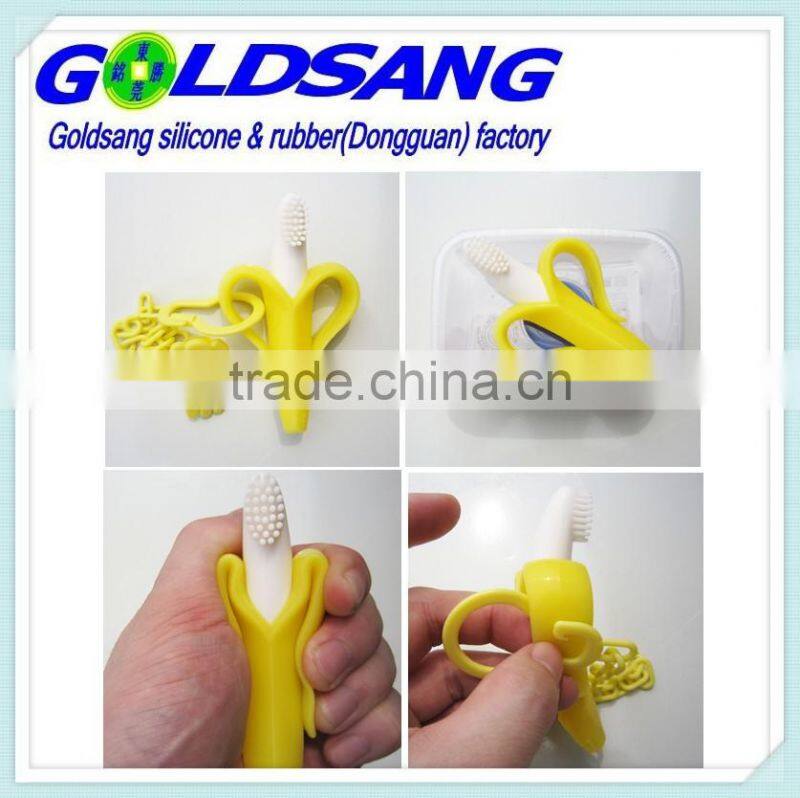 100% Eco-Friendly Silicone Baby Training Toothbrush/Baby Banana Bendable Training Toothbrush for Infant